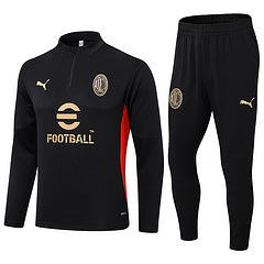 AC Milan Football Drill Top & Trouser Combo Might Black 2024-25